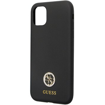 Guess nakładka do iPhone 11 GUHCN614DGPK czarna HC Silicone Logo Strass 4G