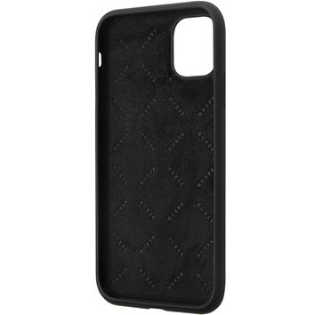 Guess nakładka do iPhone 11 GUHCN614DGPK czarna HC Silicone Logo Strass 4G