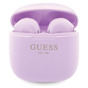 Guess słuchawki bluetooth TWS + stacja dokująca GUTWST26PSU fioletowe Classic EST Logo