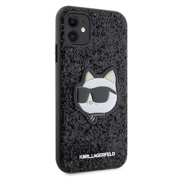 Karl Lagerfeld nakładka do iPhone 11 / XR KLHCN61G2CPK czarna hardcase Glitter Choupette Patch