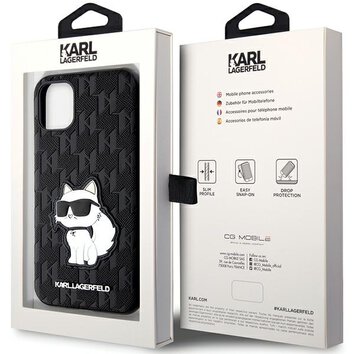 Karl Lagerfeld nakładka do iPhone 11 / Xr KLHCN61SAKHPCK czarna Saffiano Monogram Choupette