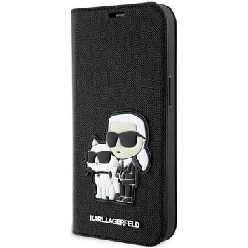 Karl Lagerfeld etui do iPhone 14 Pro 6,1" KLBKP14LSANKCPK czarne Saffiano Karl & Choupette
