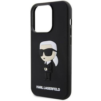 Karl Lagerfeld nakładka do iPhone 14 Pro 6,1" KLHCP14L3DRKINK czarne hardcase Rubber Ikonik 3D