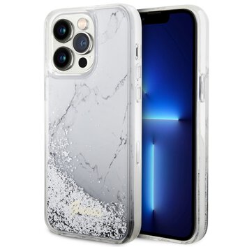 Guess nakładka do iPhone 14 Pro Max 6,7" GUHCP14XLCSGSGH biała hard case Liquid Glitter Marble