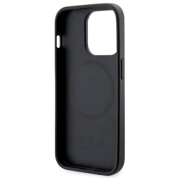Guess nakładka do iPhone 14 Pro 6,1" GUHMP14LP4RPSK czarna hard case 4G Printed Stripes MagSafe