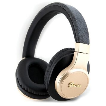 Guess słuchawki nauszne Bluetooth GUBH604GEMK czarne 4G PU Leather With Script Metal Logo