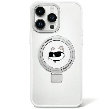 Karl Lagerfeld nakładka do iPhone 15 Pro 6,1" KLHMP15LHMRSCHH biała HC Magsafe Ringstand CH