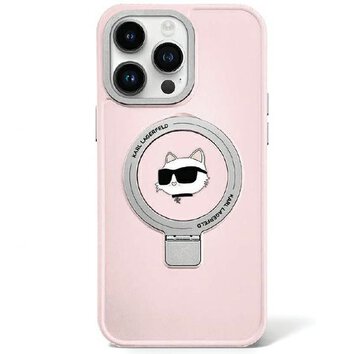Karl Lagerfeld nakładka do iPhone 15 6,1" KLHMP15SHMRSCHP różowa HC Magsafe Ringstand CH