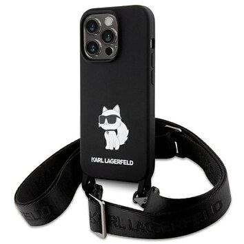 Karl Lagerfeld nakładka do iPhone 15 Pro 6,1" KLHCP15LSCBSCNK hardcase czarna Crossbody Silicone Choupette