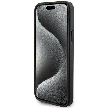 Karl Lagerfeld nakładka do iPhone 15 6,1" KLHCP15SSAPKCNPK czarna hardcase Saffiano Cardslot Karl&Choupette Metal Pin