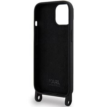 Karl Lagerfeld nakładka do iPhone 15 6,1" KLHCP15SSCBSKNK hardcase czarna Crossbody Silicone Ikonik