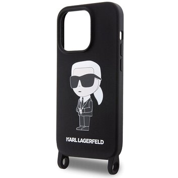 Karl Lagerfeld nakładka do iPhone 15 Pro Max 6,7" KLHCP15XSCBSKNK hardcase czarna Crossbody Silicone Ikonik