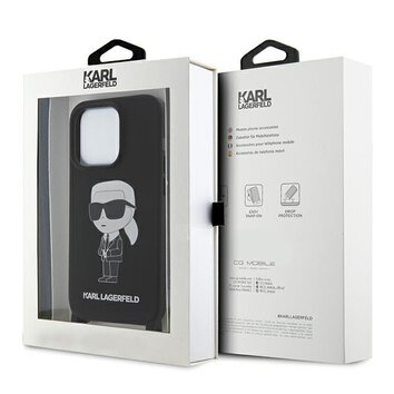Karl Lagerfeld nakładka do iPhone 15 Pro Max 6,7" KLHCP15XSCBSKNK hardcase czarna Crossbody Silicone Ikonik
