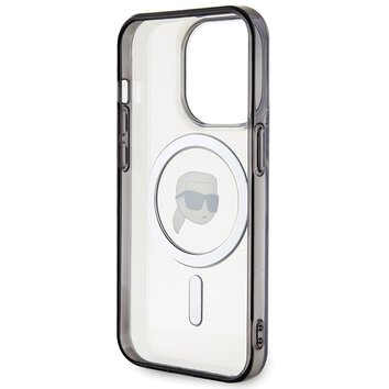 Karl Lagerfeld nakładka do iPhone 15 Pro Max 6,7" KLHMP15XHKHNOTK transparentna hardcase IML Karl`s Head MagSafe