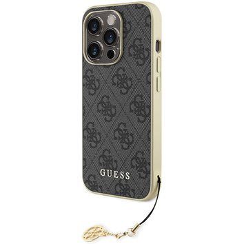 Guess nakładka do 15 Pro 6.1" GUHCP15LGF4GGR szara hardcase 4G Charms Collection
