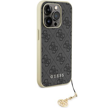 Guess nakładka do 15 Pro 6.1" GUHCP15LGF4GGR szara hardcase 4G Charms Collection