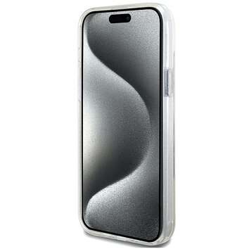 Guess nakładka do iPhone 15 Plus 6.7" GUHMP15MHRSGSD transparentna hardcase Ring Stand Script Glitter MagSafe
