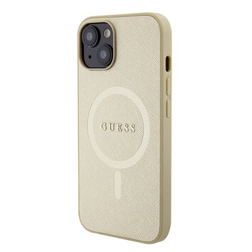 Guess nakładka do iPhone 15 Plus 6.7" GUHMP15MPSAHMCB złota hardcase Saffiano MagSafe