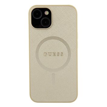 Guess nakładka do iPhone 15 Plus 6.7" GUHMP15MPSAHMCB złota hardcase Saffiano MagSafe