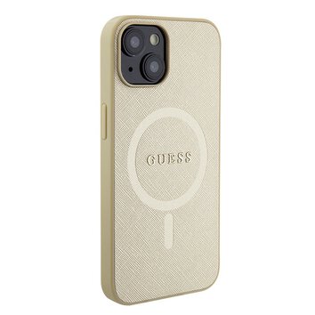 Guess nakładka do iPhone 15 Plus 6.7" GUHMP15MPSAHMCB złota hardcase Saffiano MagSafe