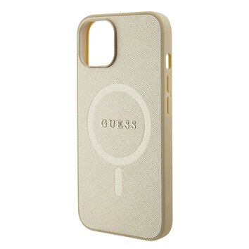 Guess nakładka do iPhone 15 Plus 6.7" GUHMP15MPSAHMCB złota hardcase Saffiano MagSafe