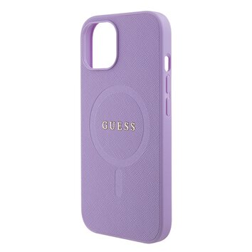 Guess nakładka do iPhone 15 Plus 6.7" GUHMP15MPSAHMCU fioletowa hardcase Saffiano MagSafe