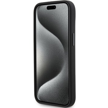 Karl Lagerfeld nakładka do iPhone 15 6,1" KLHCP15SSMHKNPK czarna HC SILICONE IKONIK METAL PIN