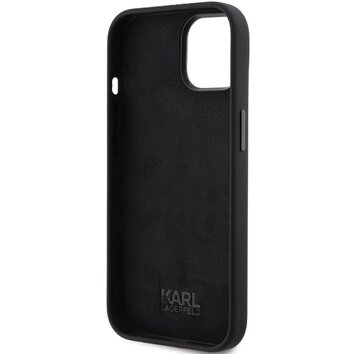 Karl Lagerfeld nakładka do iPhone 15 6,1" KLHCP15SSMHKNPK czarna HC SILICONE IKONIK METAL PIN