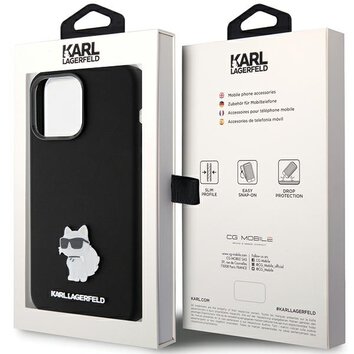 Karl Lagerfeld nakładka do iPhone 15 Pro Max 6,7" KLHCP15XSMHCNPK czarna HC SILICONE C METAL PIN
