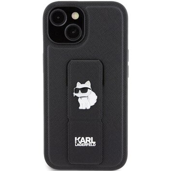 Karl Lagerfeld nakładka do iPhone 15 Plus 6,7" KLHCP15MGSACHPK czarna HC GRIPSTAND SAFFIANO CHOUPETTE PINS