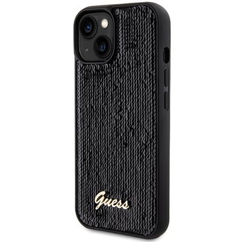 Guess nakładka do iPhone 14 6,1" GUHCP14SPSFDGSK HC SEQUIN SCRIPT METAL czarna