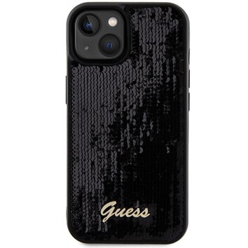 Guess nakładka do iPhone 14 6,1" GUHCP14SPSFDGSK HC SEQUIN SCRIPT METAL czarna