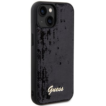 Guess nakładka do iPhone 14 6,1" GUHCP14SPSFDGSK HC SEQUIN SCRIPT METAL czarna