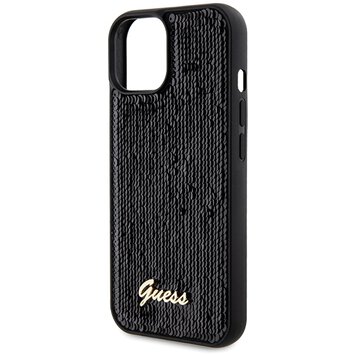 Guess nakładka do iPhone 14 6,1" GUHCP14SPSFDGSK HC SEQUIN SCRIPT METAL czarna