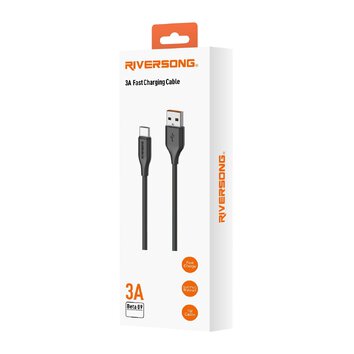 Riversong kabel Beta 09 USB - microUSB 1,0m 3A czarny CM85