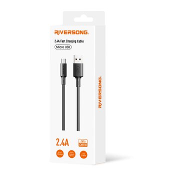 Riversong kabel Zeta USB - microUSB 1,0m 2,4A czarny CM118