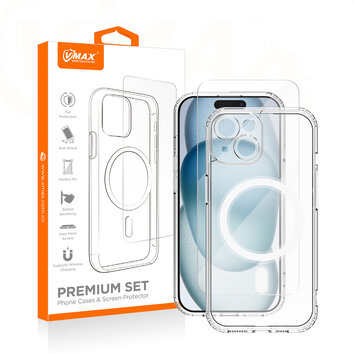 Vmax zestaw nakładka Mag + szkło 2,5D premium do iPhone 15 Plus 6,7"