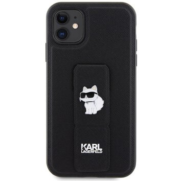Karl Lagerfeld nakładka do iPhone 11 KLHCN61GSACHPK HC GRIPSTAND SAFFIANO CHOUPETTE PINS czarna