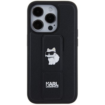 Karl Lagerfeld nakładka do iPhone 14 Pro Max 6,7" KLHCP14XGSACHPK HC GRIPSTAND SAFFIANO CHOUPETTE PINS czarna
