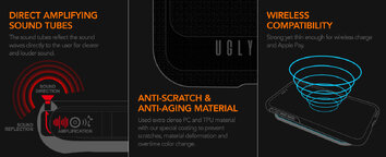 Ugly Rubber nakładka UMODEL do iPhone 15 Pro 6,1" clear czarna