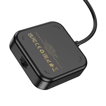 HOCO adapter HUB 4w1 USB A HB35 0,2 m czarny