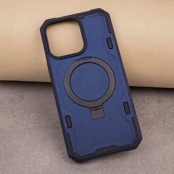 Nakładka Defender Mag Ring do iPhone 15 Pro 6,1" granatowa