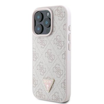GUESS futerał do IPHONE 16 Pro GUHCP16LP4TDPP (PU Leather 4G Triangle Strass) różowy