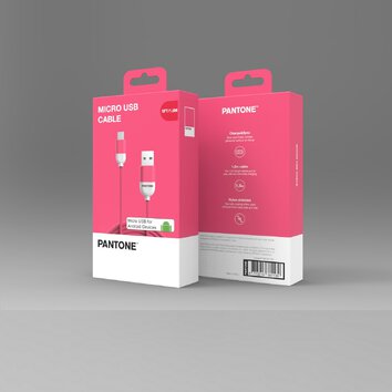 PANTONE kabel USB - microUSB 1,5m 2,4A PT-MC001-5 Pink 184C