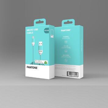 PANTONE kabel USB - microUSB 1,5m 2,4A PT-MC001-5 Teal 3242C