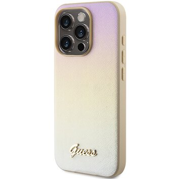 Guess nakładka do iPhone 14 Pro Max 6,7" GUHCP14XPSAIRSD złota HC PU SAFFIANO IRIDESCENT SCRIPT
