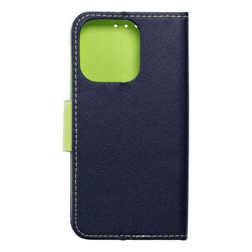 Kabura Fancy Book do IPHONE 15 PRO granatowy / limonkowy