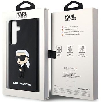 Karl Lagerfeld nakładka do Samsung Galaxy S24+ KLHCS24M3DRKINK czarna HC 3D RUBBER IKONIK NFT