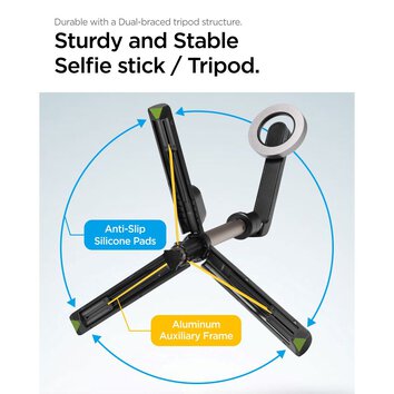 Spigen selfie stick S570W tripod MagSafe z Bluetooth czarny