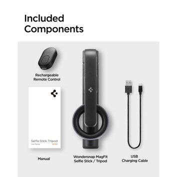 Spigen selfie stick S570W tripod MagSafe z Bluetooth czarny